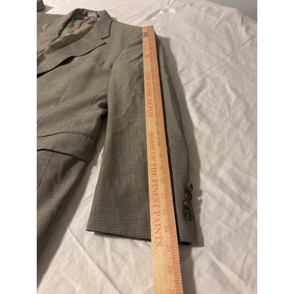 Burberrys Blazer Mens 44L Brown Vintage Micro Check Sport Coat